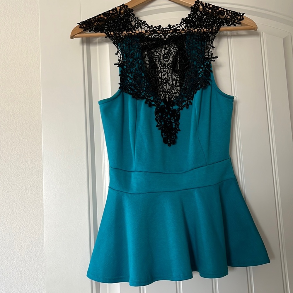 Teal embroidered Blouse